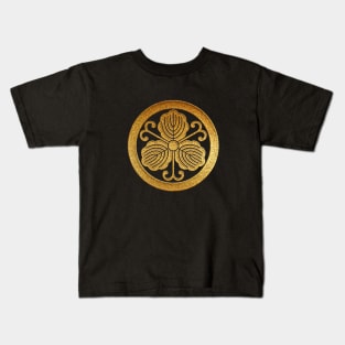 Gold Maruni Tsuru Kashiwa Kamon Kids T-Shirt